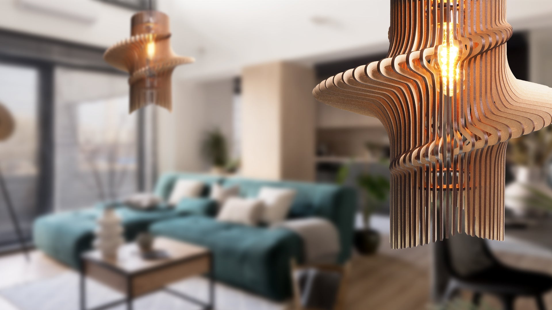 Zooki Pendant Lighting hanging in living space