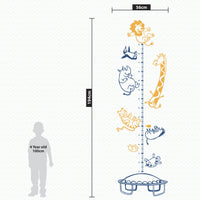 Height chart wall sticker with animals on a trampoline dimensions.
