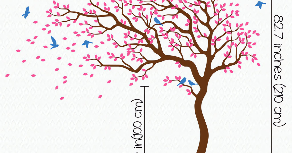 Curvy Tree with Birds Wall Sticker – Wall Art