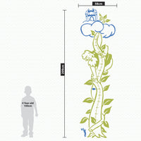 Height chart wall sticker of jack and the giant beanstalk dimensions.