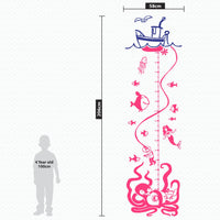 A mother charting the height of their child on a height chart dimensions.