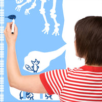 Height chart wall sticker of an underground mineshaft with a mother charting the height of their child.