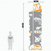 Height chart wall sticker of an underground mineshaft dimensions.