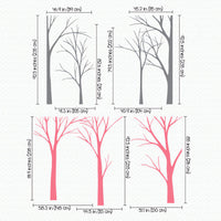 Tree wall sticker with no leaves dimensions.